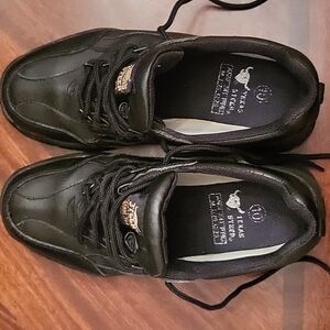 Texas Steer Black Leather Steel Toe Work Shoe